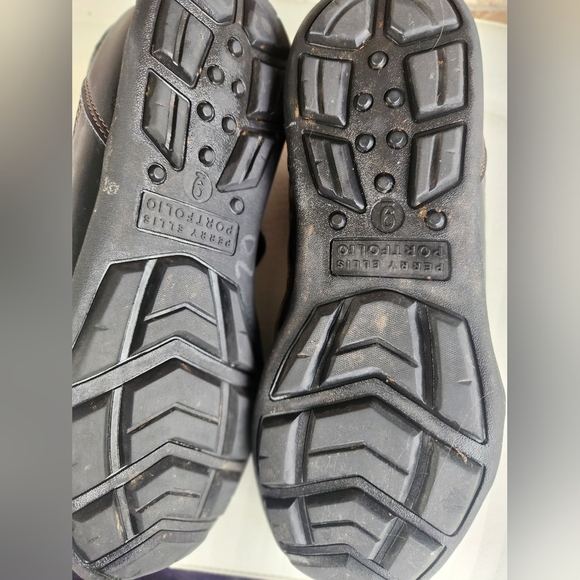 PERRY ELLIS Portfolio LEATHER Sneakers Shoes (4 Leather STRIPES) Men SIZE 9 WIDE - Picture 7 of 10